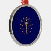 Ontwerp van de vlag van Indiana Metalen Ornament (Rechts)