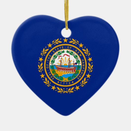 Ontwerp van de vlag van New Hampshire Keramisch Ornament (Voorkant)