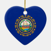 Ontwerp van de vlag van New Hampshire Keramisch Ornament (Achterkant)