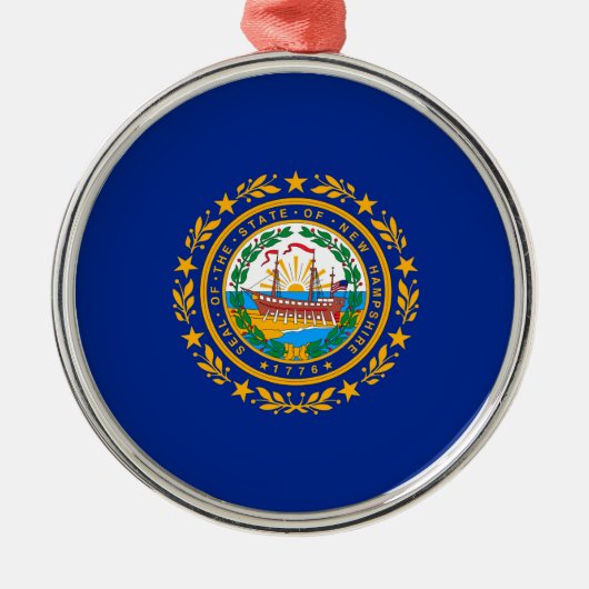Ontwerp van de vlag van New Hampshire Metalen Ornament (Voorkant)