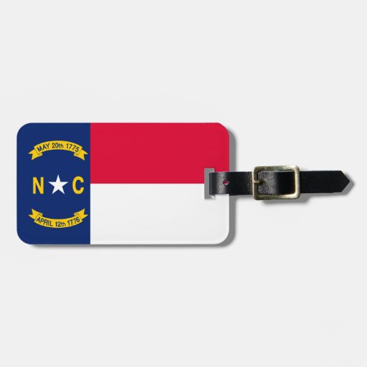 Ontwerp van de vlag van North Carolina Bagagelabel (Voorkant horizontaal)