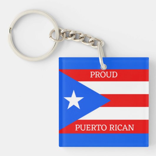 Ontwerp van de vlag van Puerto Rico Sleutelhanger (voorkant)