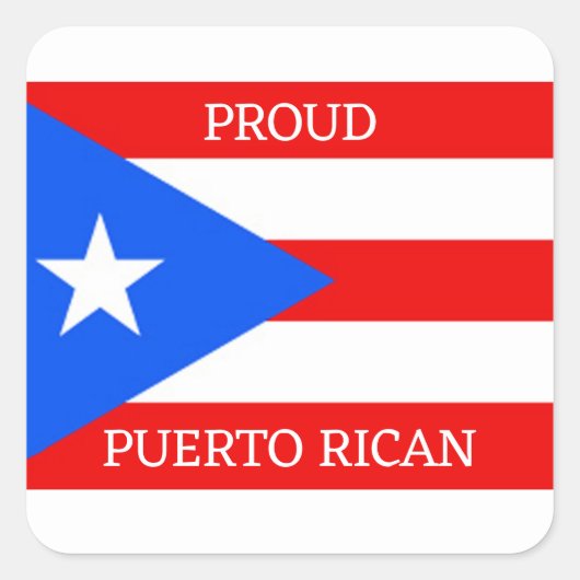 Ontwerp van de vlag van Puerto Rico Vierkante Sticker (Voorkant)