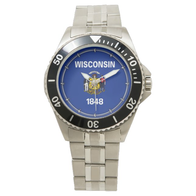 Ontwerp van de vlag van Wisconsin Horloge (Voorkant)