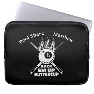 Ontwerp van de vlammende acht ballen: Rack 'Em Up! Laptop Sleeve