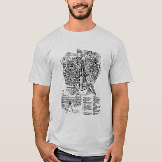 Ontwerp van de vloeibaar-raketmotor t-shirt (Voorkant)