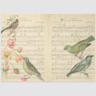 Ontwerp van de vogelreeks 5 tissuepapier