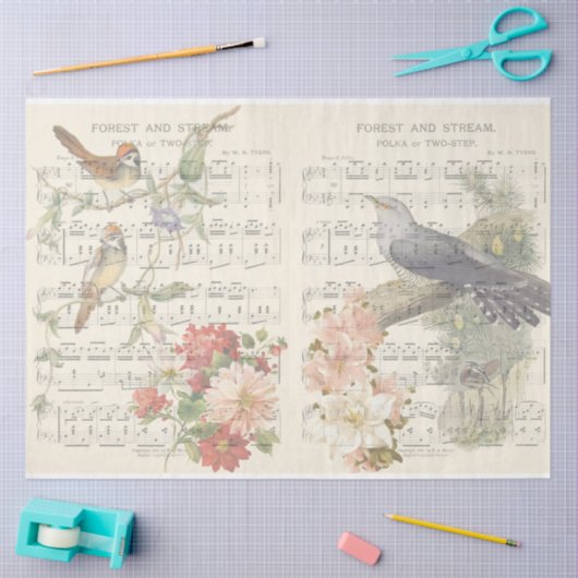 Ontwerp van de vogelreeks 7 tissuepapier (Craft)