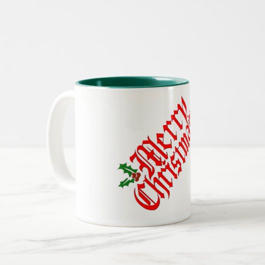 ontwerp van de vrolijke mok voor kerst (Voorkant links)