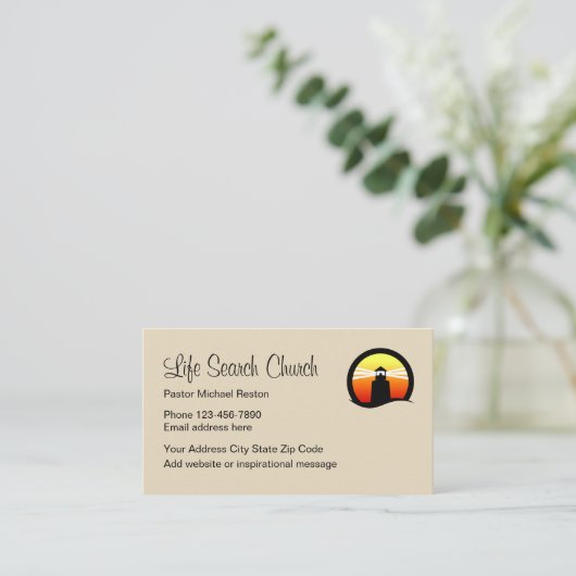 Ontwerp van de vuurtoren van de kerk visitekaartje (Staand voorkant)