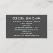 Ontwerp van de wagenwas, gebeurtenis van de spoeli visitekaartje (Achterkant)