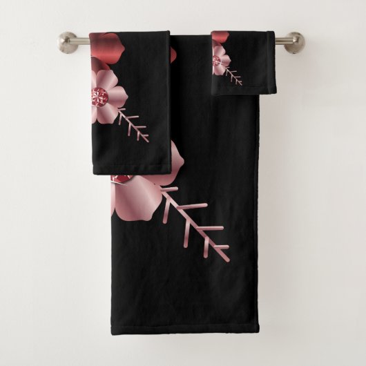 Ontwerp van de washanddoekset van juwelen bloemen bad handdoek (Insitu)