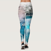 Ontwerp van de waterverf door Le Caviar Catamaran  Leggings (Achterkant)