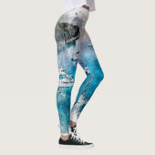 Ontwerp van de waterverf door Le Caviar Catamaran  Leggings (Rechts)