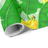 Ontwerp van de waterverf van bananen en bladeren cadeaupapier (Rol Hoek)