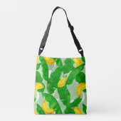 Ontwerp van de waterverf van bananen en bladeren crossbody tas (Achterkant)