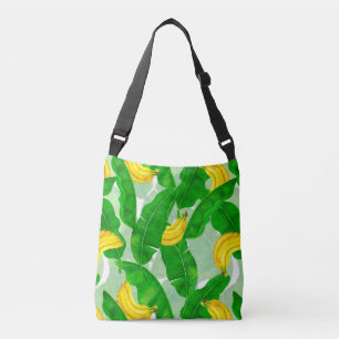 Ontwerp van de waterverf van bananen en bladeren crossbody tas