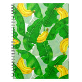 Ontwerp van de waterverf van bananen en bladeren notitieboek (Voorkant)