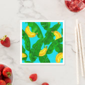 Ontwerp van de waterverf van bananen en bladeren servet (Insitu)