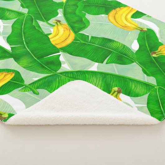 Ontwerp van de waterverf van bananen en bladeren sherpa deken (3/4)
