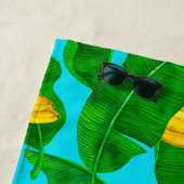 Ontwerp van de waterverf van bananen en bladeren strandlaken (In situ)