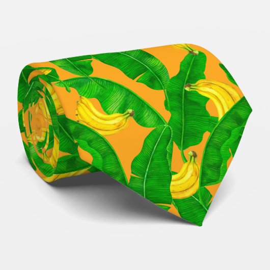 Ontwerp van de waterverf van bananen en bladeren stropdas (Opgerold)