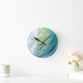 ontwerp van de waterverf van blauw zee water ronde klok (Huis)