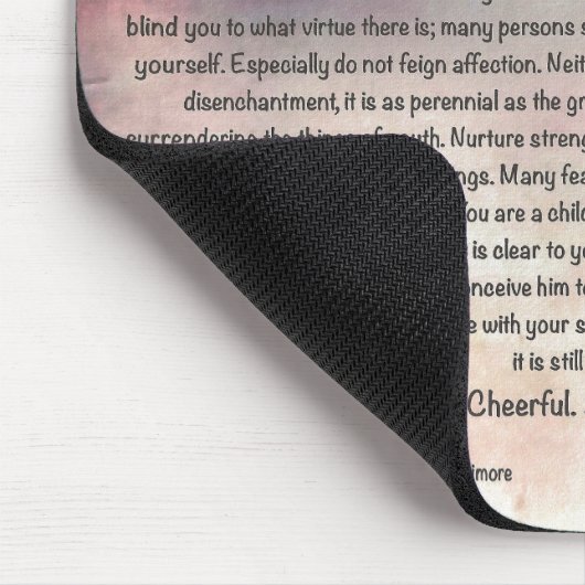 Ontwerp van de Waterverf van Desiderata Mousepad Muismat (Hoek)