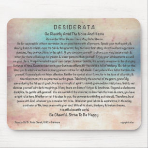 Ontwerp van de Waterverf van Desiderata Mousepad Muismat
