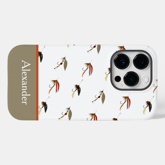 Ontwerp van de Waterverf van forelvliegen Case-Mate iPhone Case (Achterkant (horizontaal))