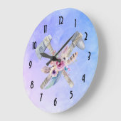 Ontwerp van de Waterverf van Tomahawk Feathers en Grote Klok (Hoek)