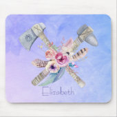 Ontwerp van de Waterverf van Tomahawk Feathers en Muismat (Voorkant)