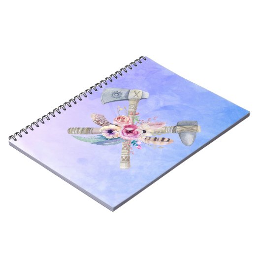 Ontwerp van de Waterverf van Tomahawk Feathers en Notitieboek (Linkerzijde)