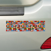 Ontwerp van de wereldwijde vlag van de boomgaard bumpersticker (Op auto)