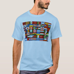 Ontwerp van de wereldwijde vlag van de boomgaard t-shirt
