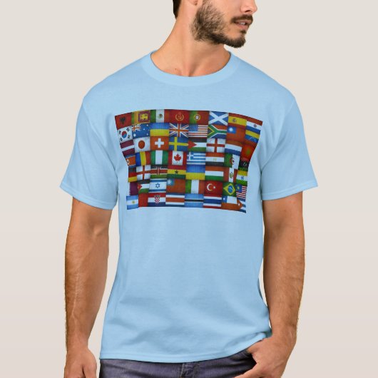 Ontwerp van de wereldwijde vlag van de boomgaard t-shirt (Voorkant)