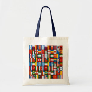 Ontwerp van de wereldwijde vlag van de boomgaard tote bag