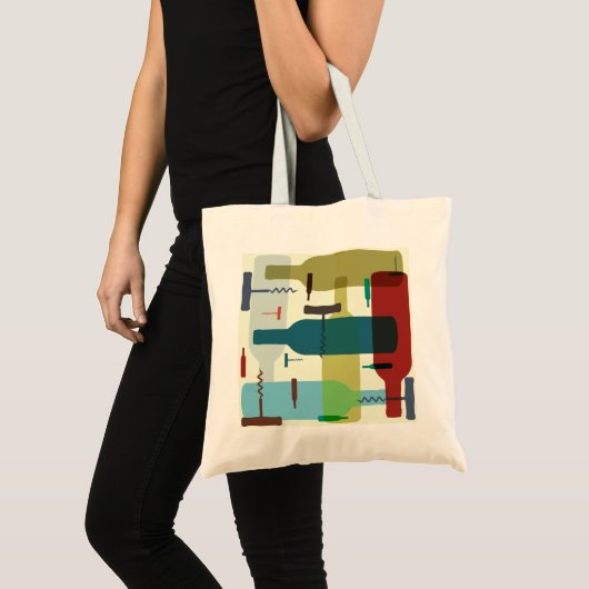 Ontwerp van de wijnfles tote bag (Voorkant (product))