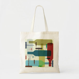 Ontwerp van de wijnfles tote bag
