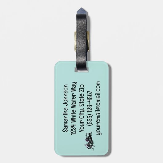 Ontwerp van de witte waterrivierRafting Bagagelabel (Achterkant verticaal)