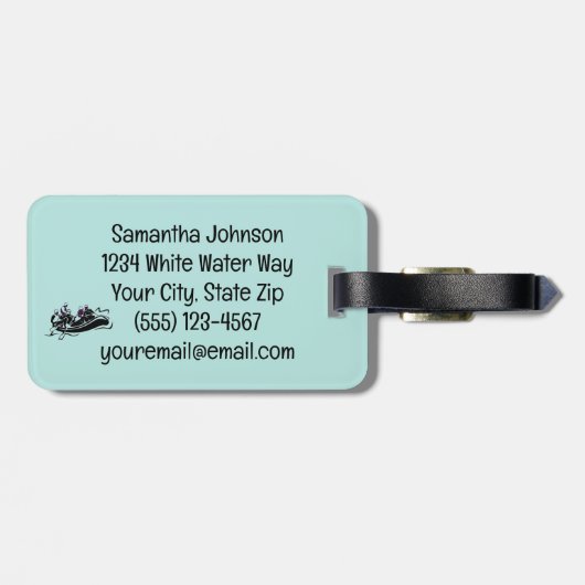 Ontwerp van de witte waterrivierRafting Bagagelabel (Achterkant horizontaal)