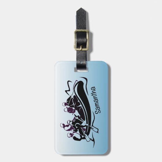 Ontwerp van de witte waterrivierRafting Bagagelabel (Voorkant verticaal)