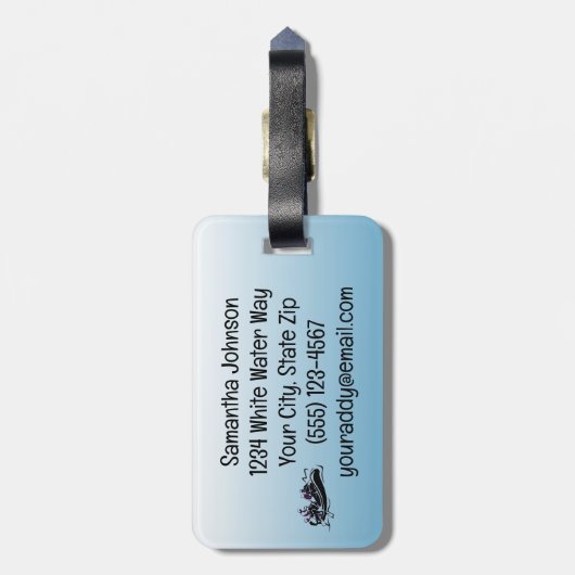 Ontwerp van de witte waterrivierRafting Bagagelabel (Achterkant verticaal)