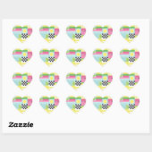 Ontwerp van de zomervrucht, kleurrijk mozaïek hart sticker (Vel)