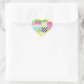 Ontwerp van de zomervrucht, kleurrijk mozaïek hart sticker (Tas)