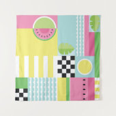 Ontwerp van de zomervrucht, kleurrijk mozaïek wandkleed (Voorkant (horizontaal))