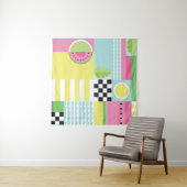 Ontwerp van de zomervrucht, kleurrijk mozaïek wandkleed (In Situ (horizontaal))