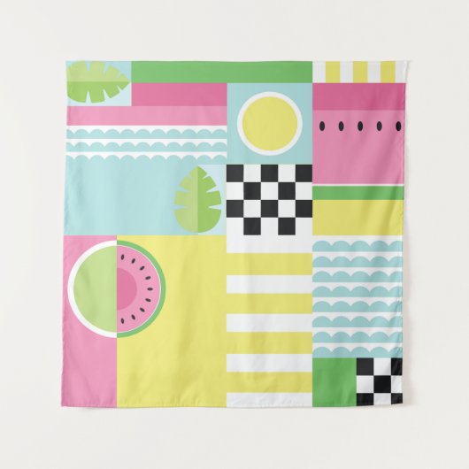 Ontwerp van de zomervrucht, kleurrijk mozaïek wandkleed (Voorkant)