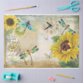 Ontwerp van de Zonnebloem- en Dragonfly-reeks 5 Tissuepapier (Craft)
