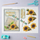 Ontwerp van de Zonnebloem- en Dragonfly-reeks 9 Tissuepapier (Craft)